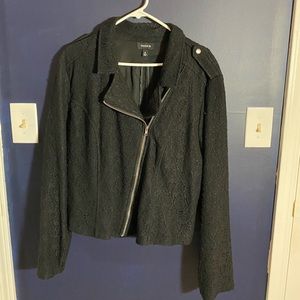 Lace cropped Moto jacket